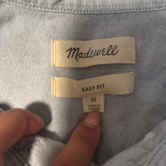 Men's Light Blue Button-Up Shirt Easy Fit - Picture 2 of 5